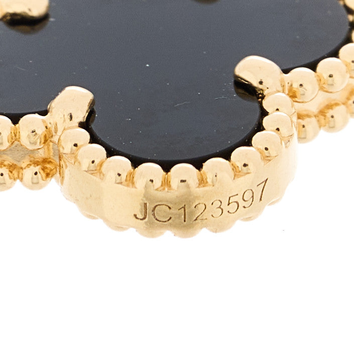 Van Cleef & Arpels 18K Yellow Gold Black Onyx 5 Motifs Vintage Alhambra Bracelet 3 of 5