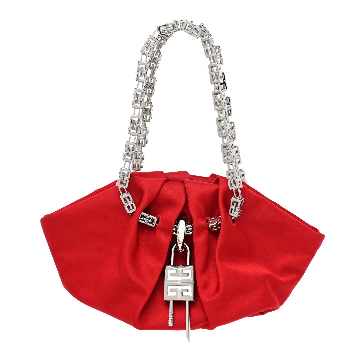 Satin Mini Kenny Shoulder Bag Red