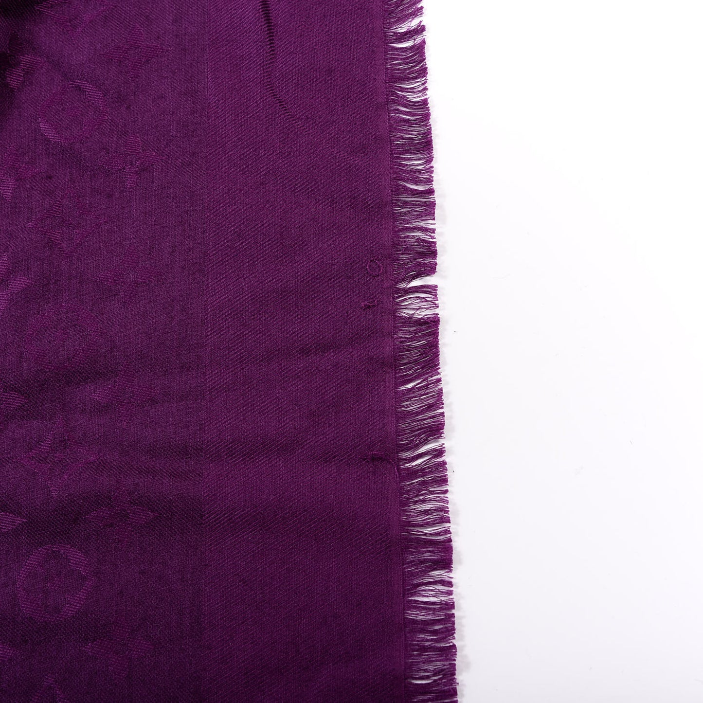Wool Silk Monogram Shawl Cassis
