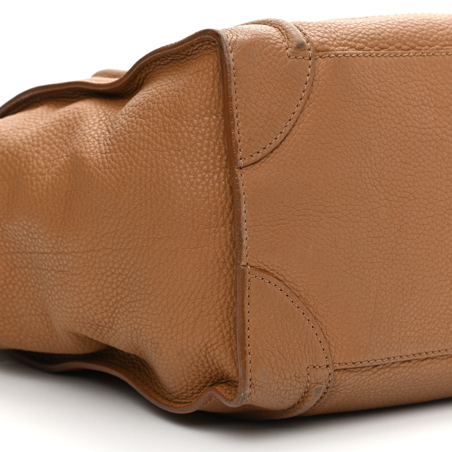 Drummed Calfskin Mini Luggage Camel