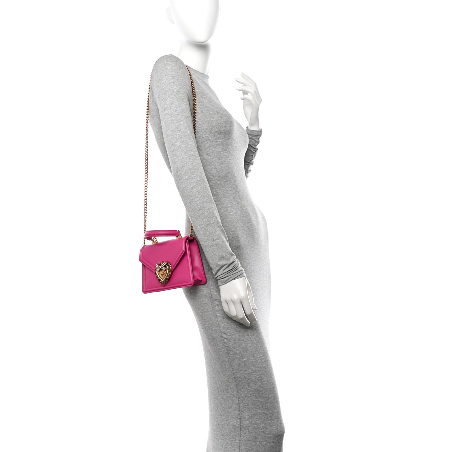 Smooth Calfskin Small Devotion Envelope Top Handle Bag Pink
