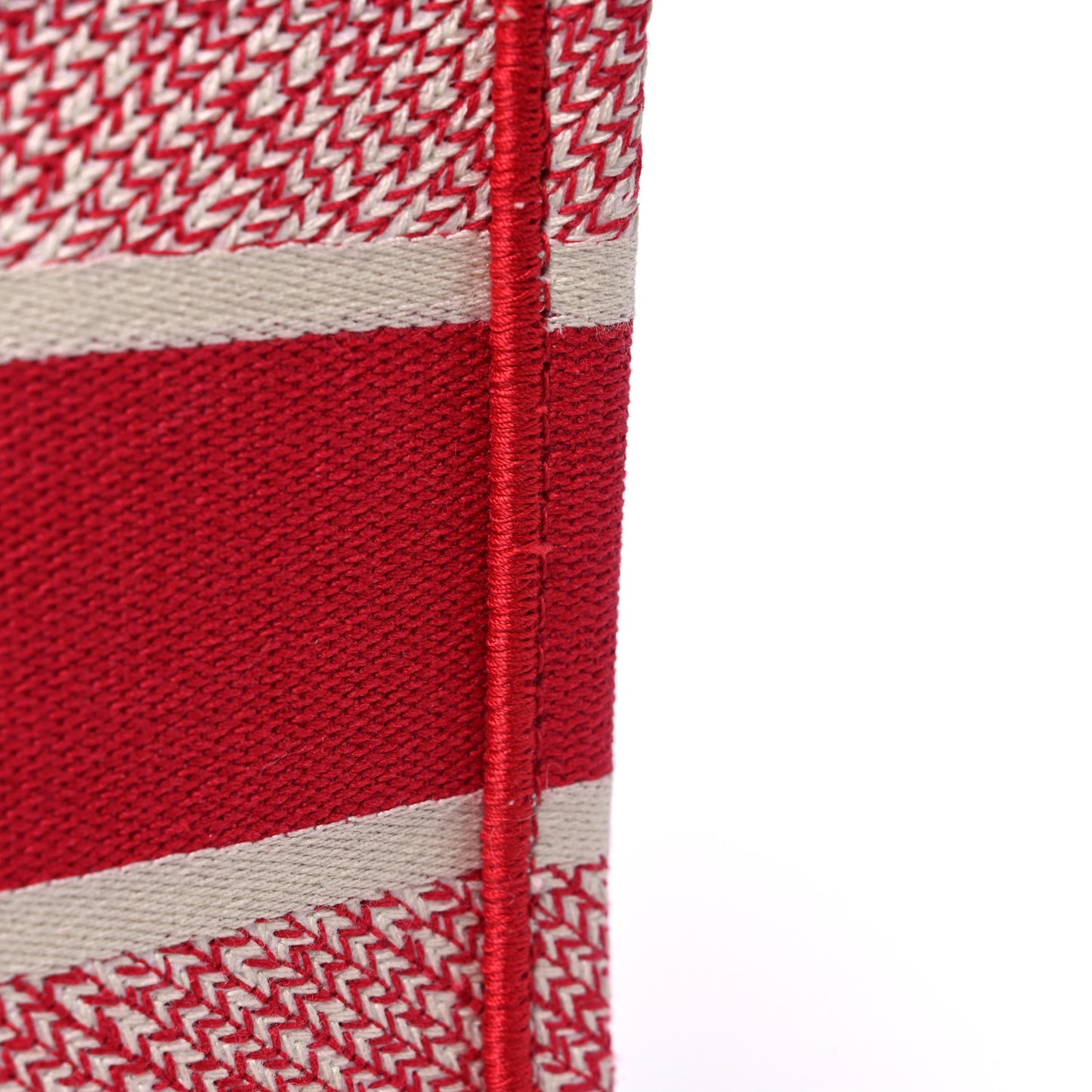 Canvas Embroidered Medium Check'n'Dior Book Tote Red Multicolor