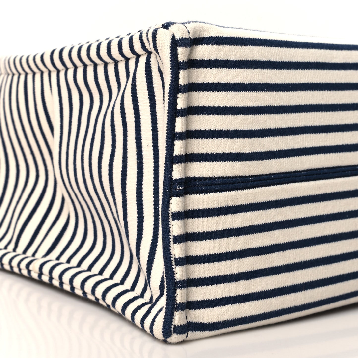 Canvas Calfskin Triomphe Large Cabas Navy Tan