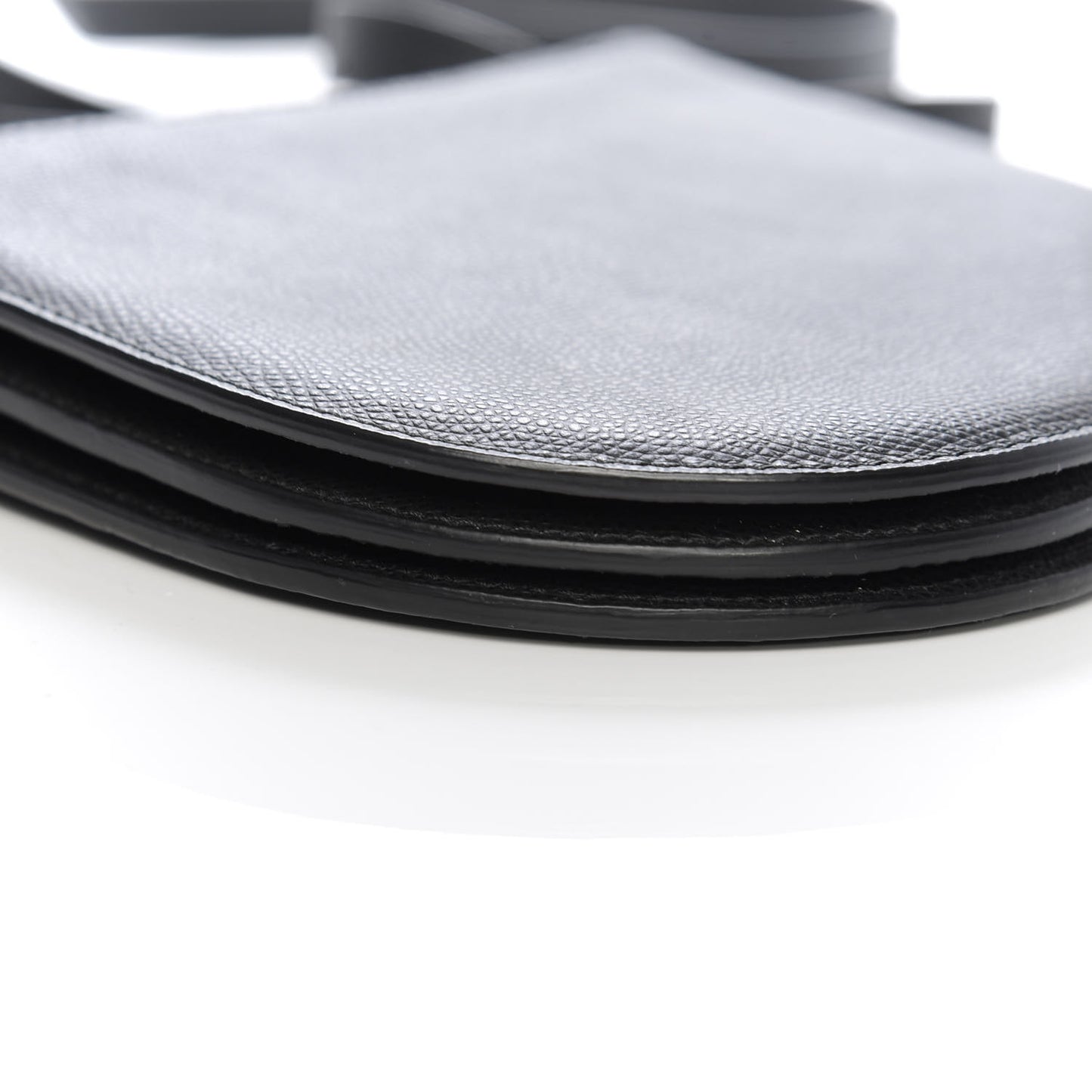 Grained Calfskin Saddle Pouch With Strap Black