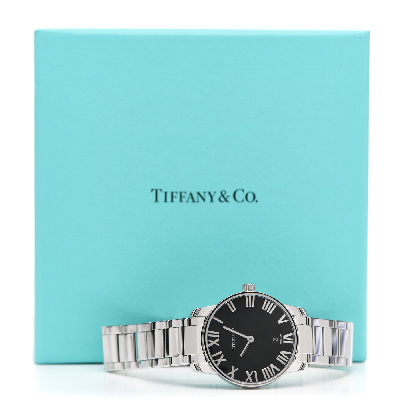 Stainless Steel 29mm Atlas 2-Hand Quartz Watch Black