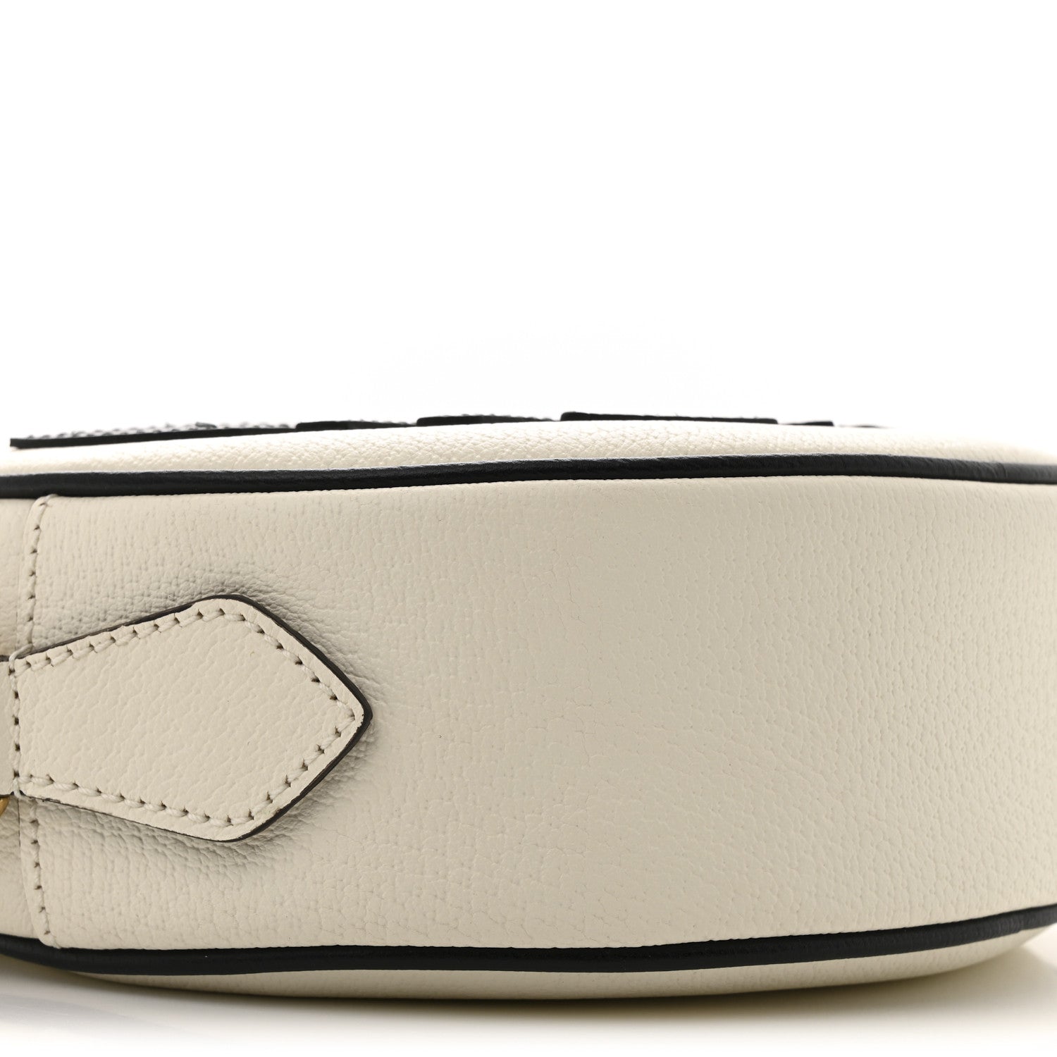 Gucci X ADIDAS Textured Dollar Calfskin Web Trefoil Logo Small Ophidia Round Shoulder Bag Off White Black 9 of 11