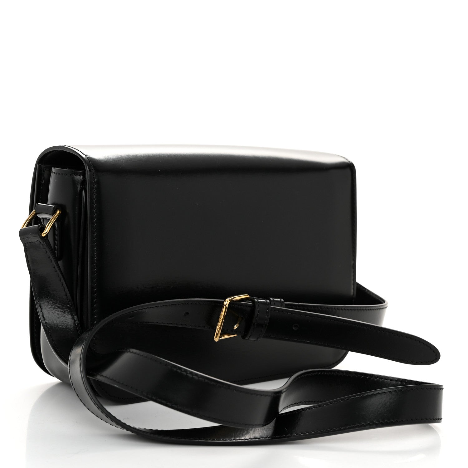 Celine Shiny Calfskin Medium Triomphe Black 3 of 11