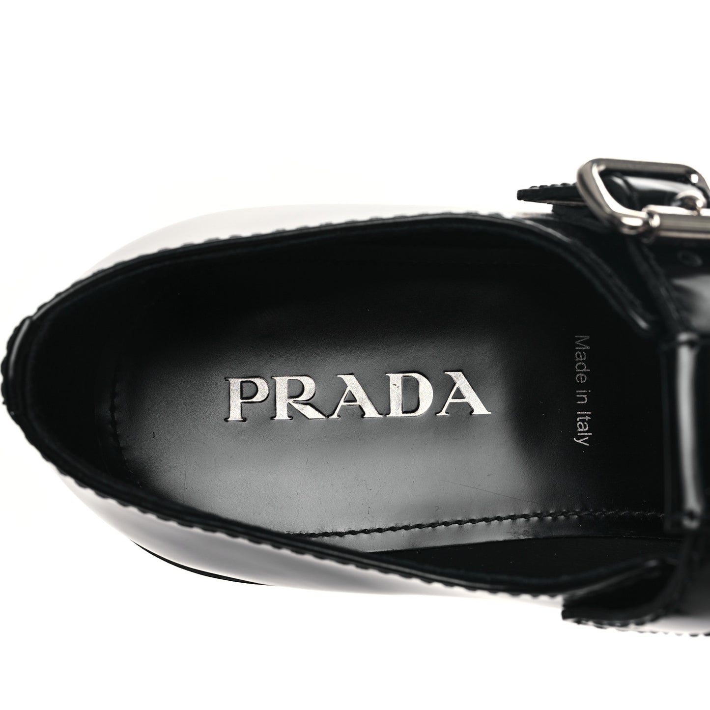 Spazzolato Mens Mary Jane T Strap 40mm Loafers 10.5 Black