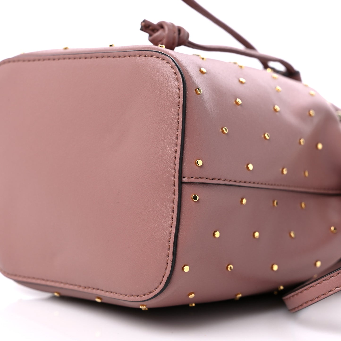 Vitello Liberty F is Fendi Studded Mini Mon Tresor Bucket Bag English Rose