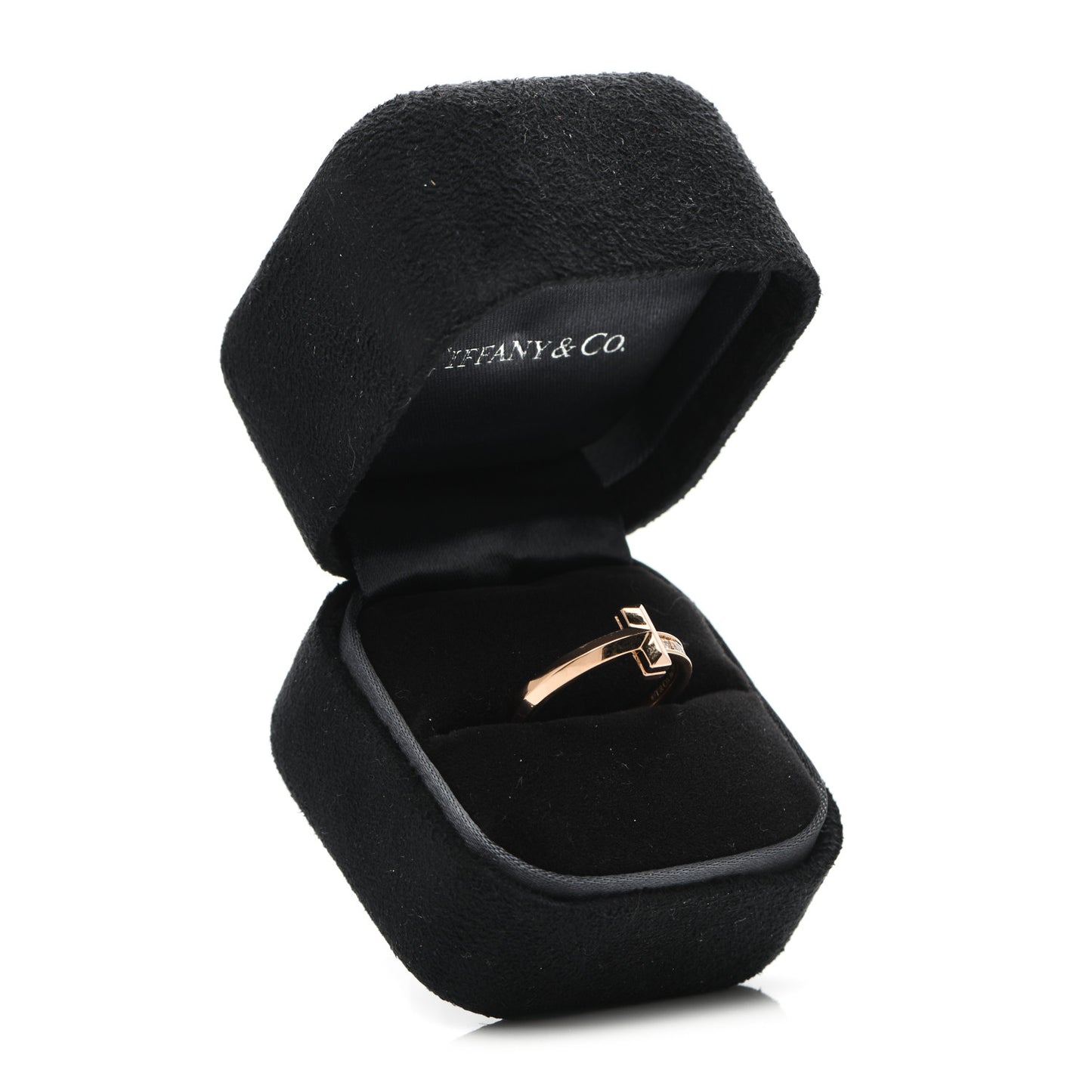 18K Rose Gold Diamond T T1 Ring 53 6.25