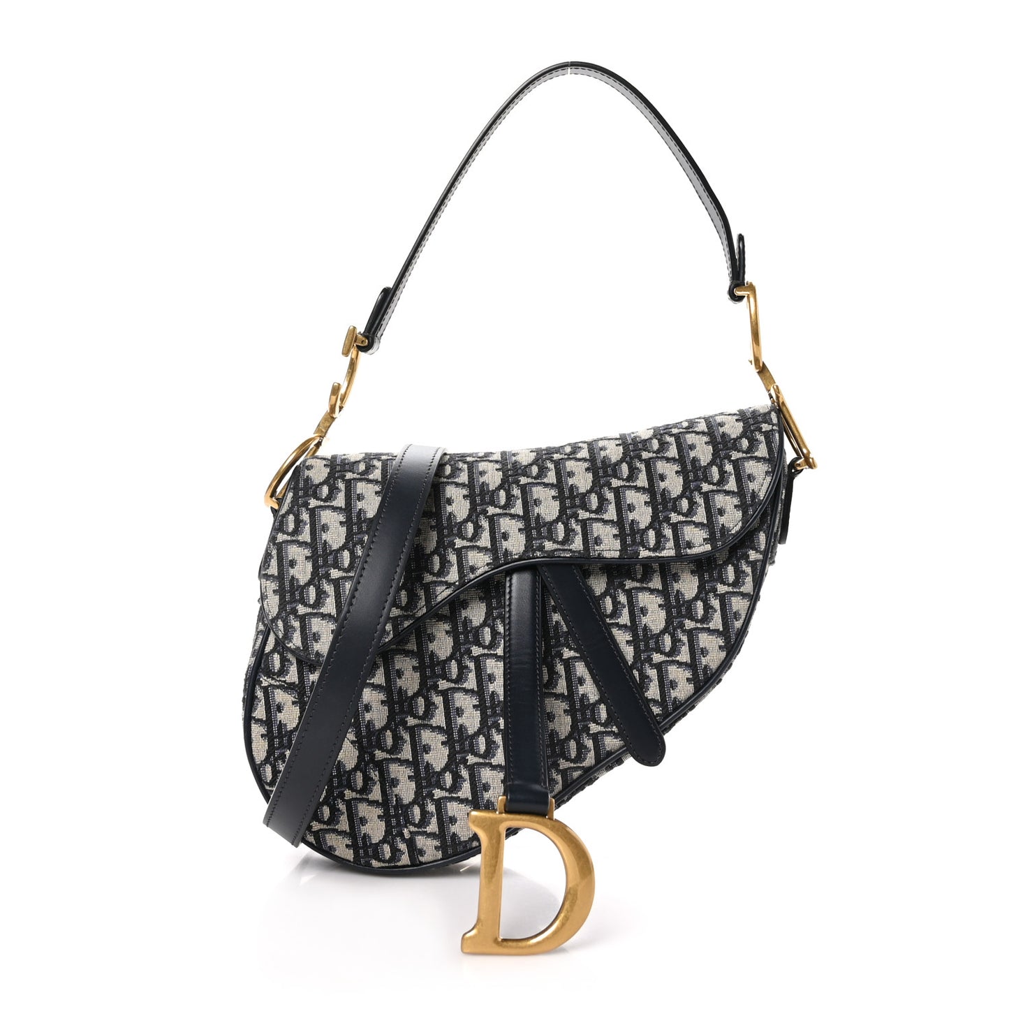 Oblique Saddle Bag With Strap Blue