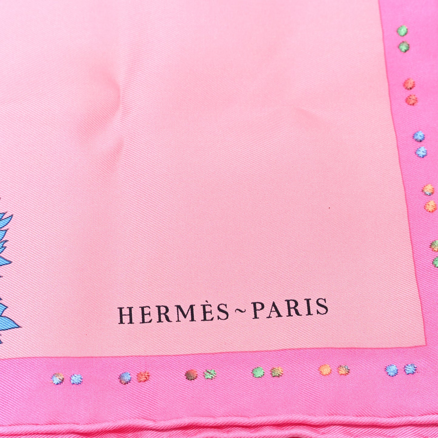 Silk Robe Legere Scarf 45 Rose Bleu Jaune