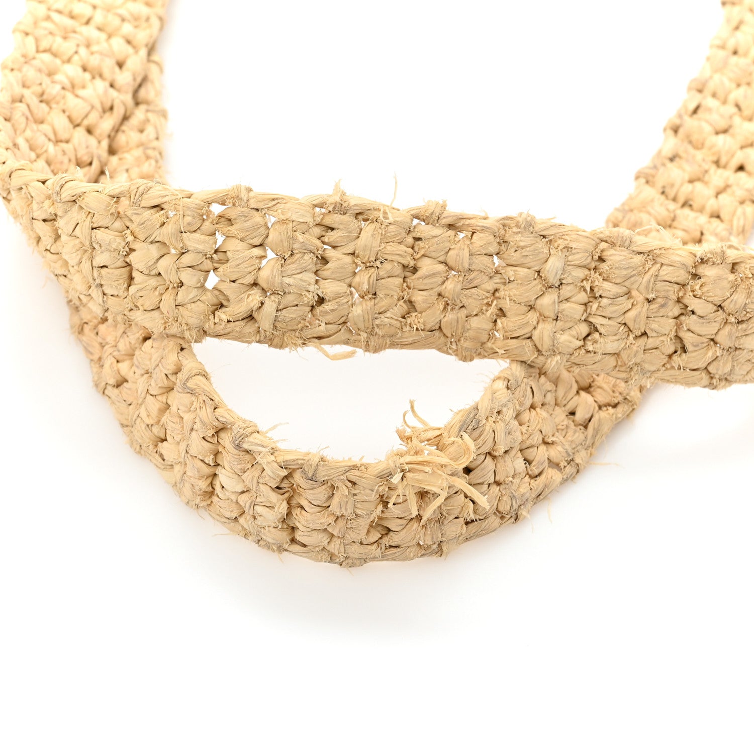 Prada Yarn Raffia Effect Crochet Logo Embroidered Tote Bag Naturale 14 of 14