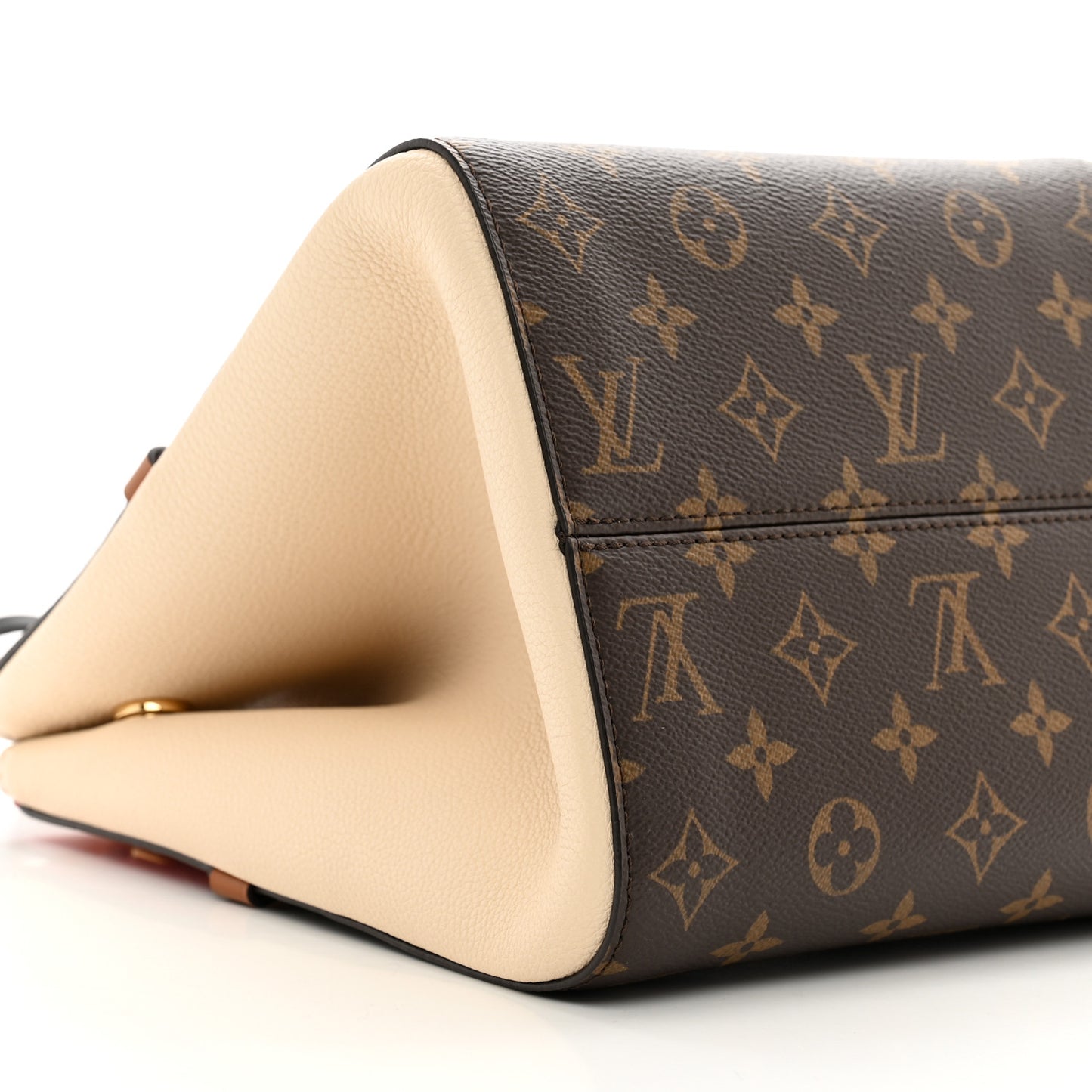 Calfskin Monogram Fold Tote PM Cerise Cream Black