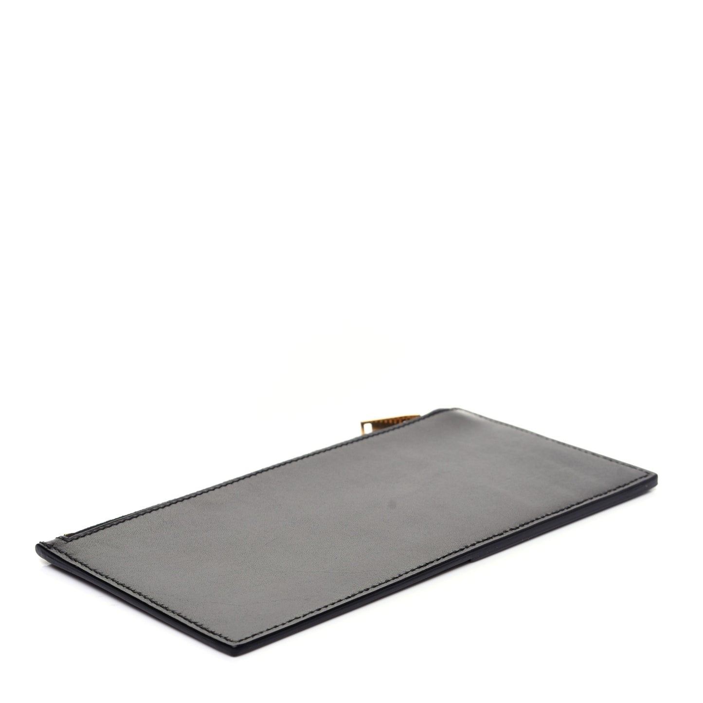 Calfskin 4 Fragments Zip Pouch Black