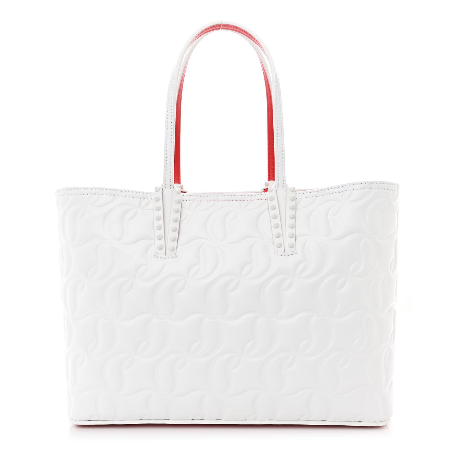 Nappa Embossed East West Cabata Tote White