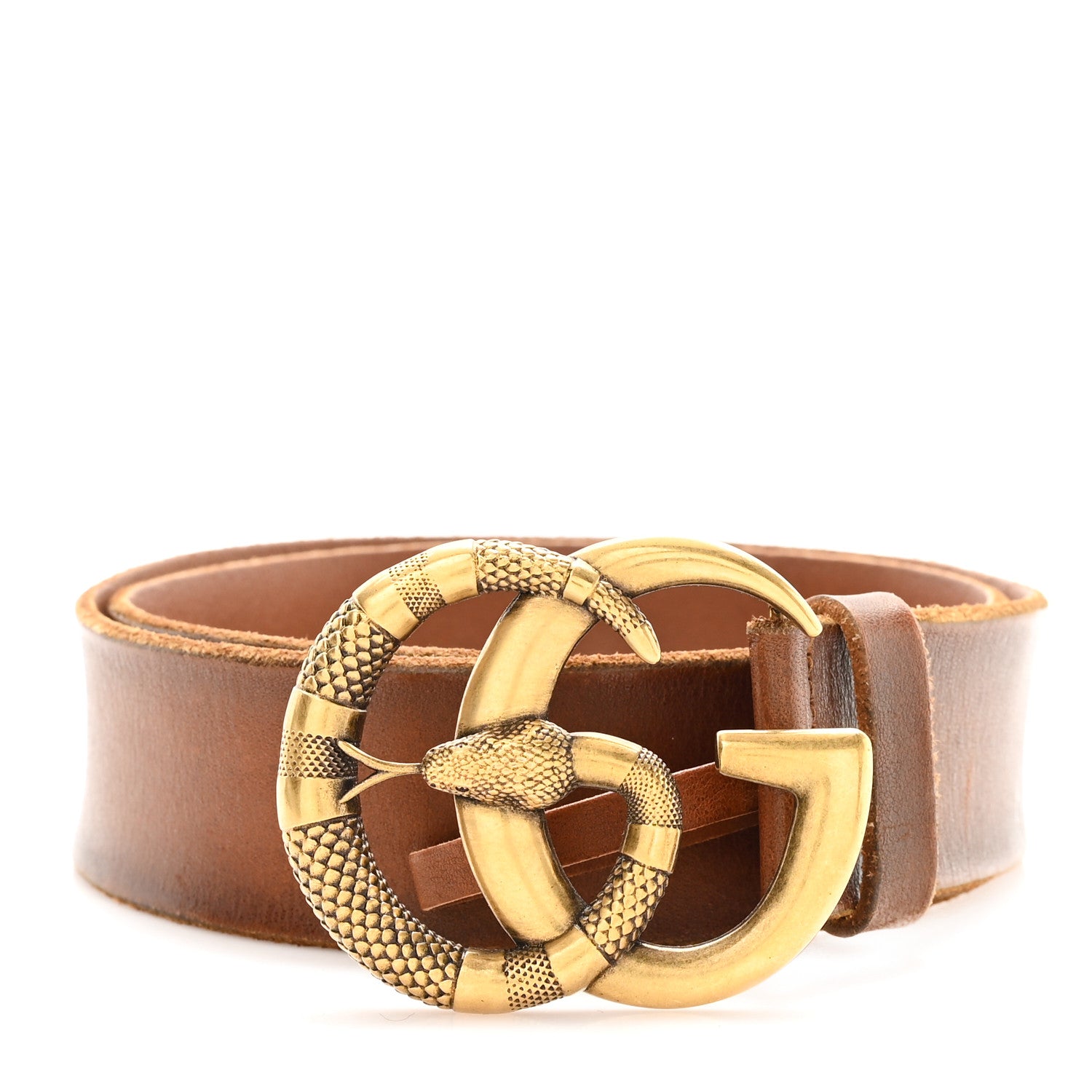 GUCCI‼️ 激レアメンズ 金蛇ベルト Gucci Faded Calfskin Snake Double G 40mm Belt 70 28 Cuir 1766777