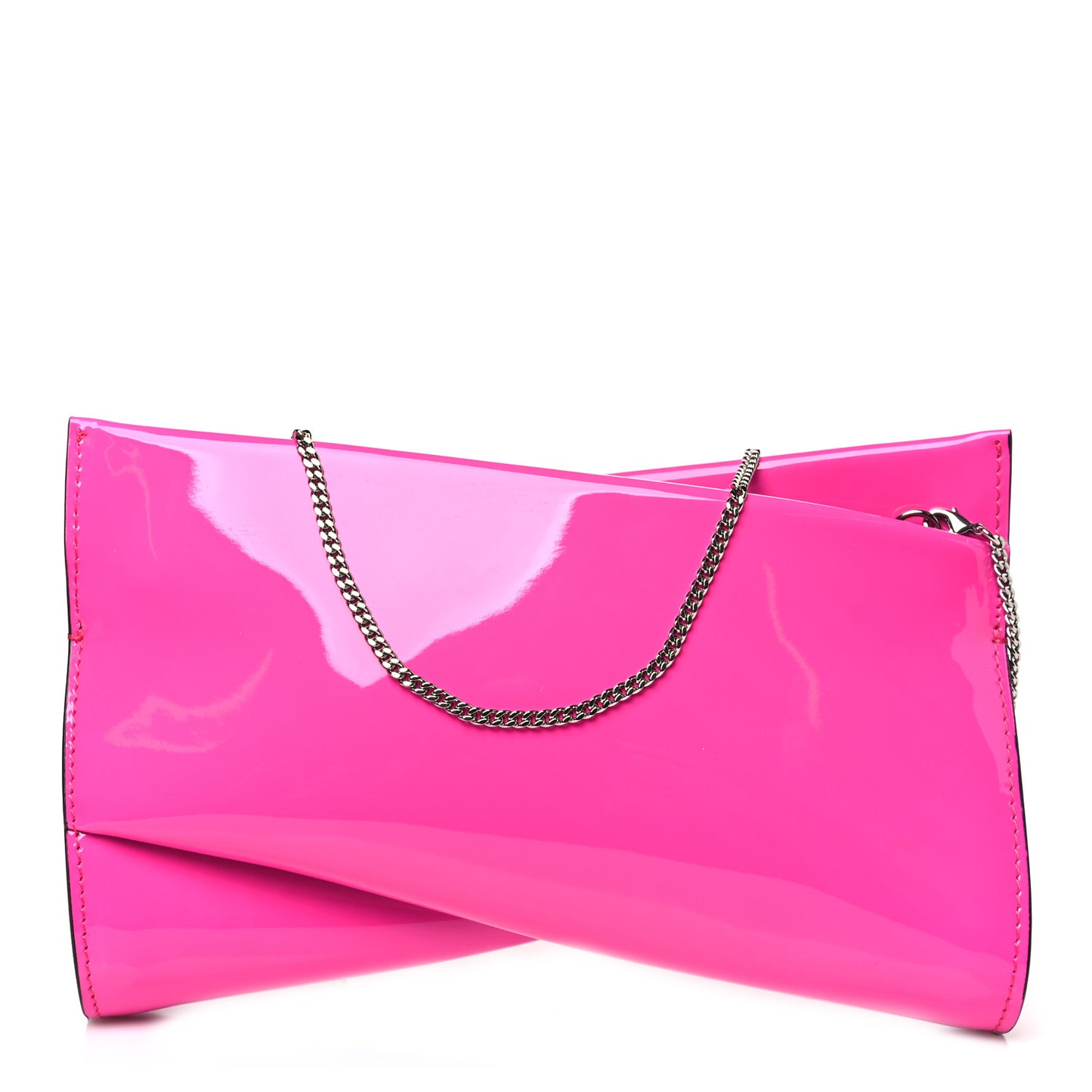 Patent Small Loubi Twist Zip Chain Clutch Bag Bolerose