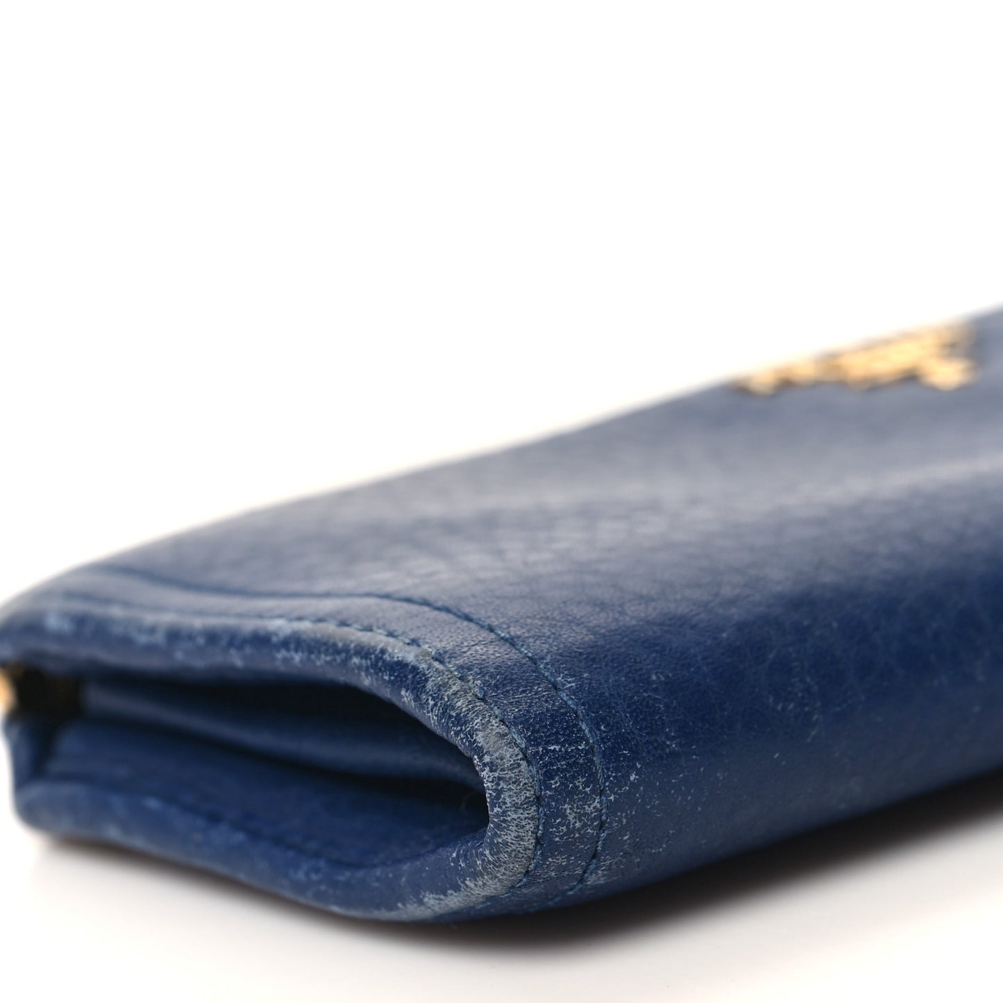 Vitello Daino Zip Around Wallet Navy