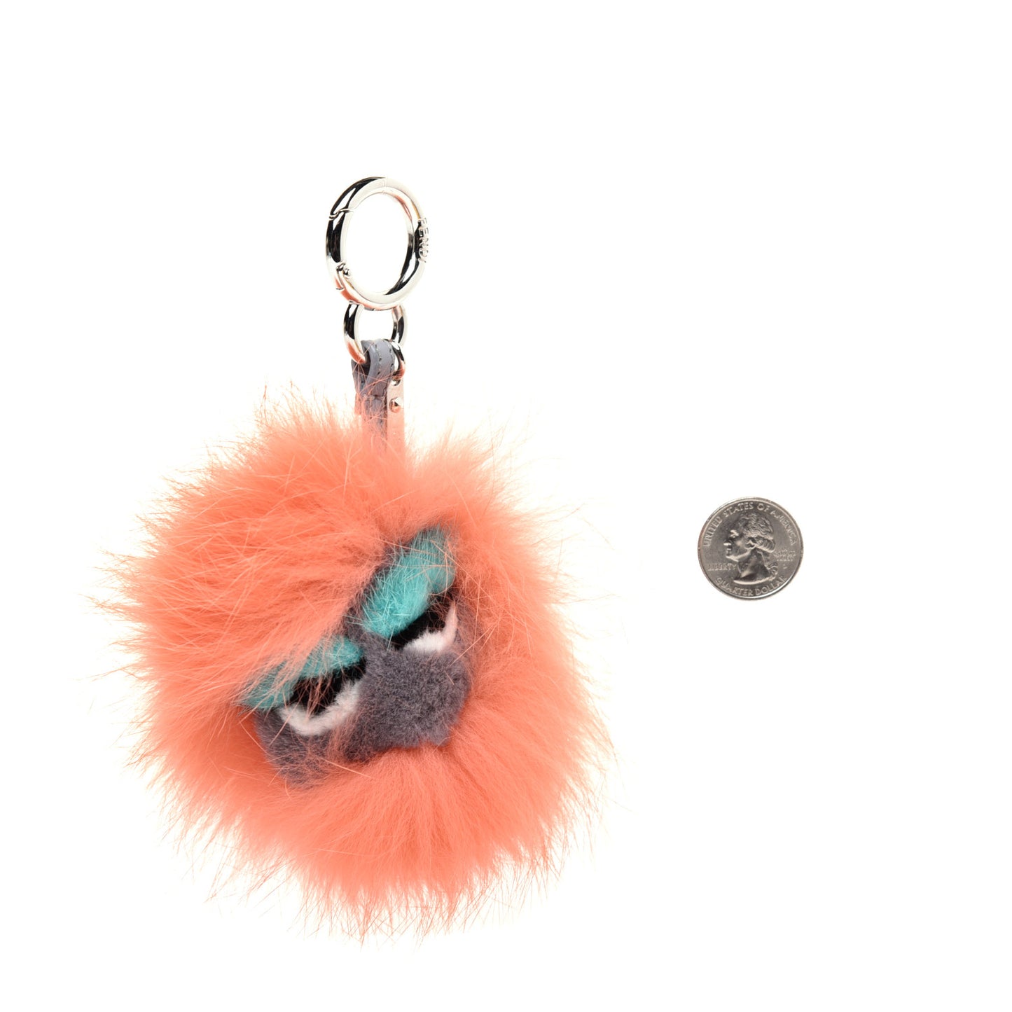 Fox Mink Rabbit Fur Vitello Dolce Mini Monster Bag Bug Charm Flamingo Multicolor