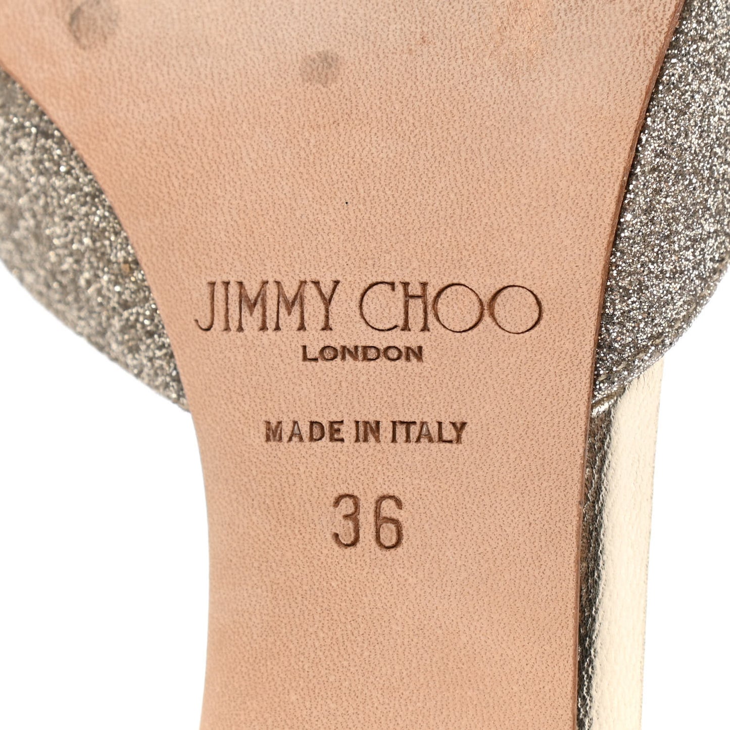 Glitter Ankle Strap Pumps 36 Gold