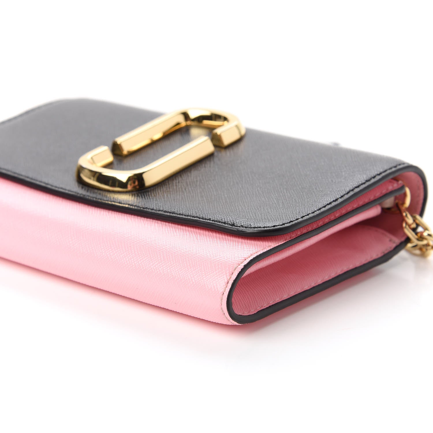 Marc Jacobs Saffino Snapshot Wallet on Chain Black Baby Pink 7 of 11