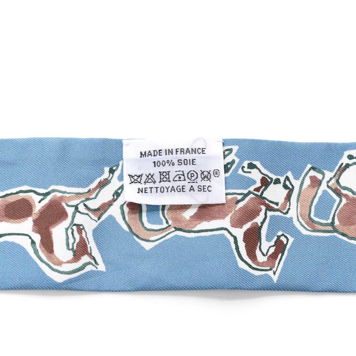 Silk Chevaux En Liberte Twilly Bleu Glacier Beige