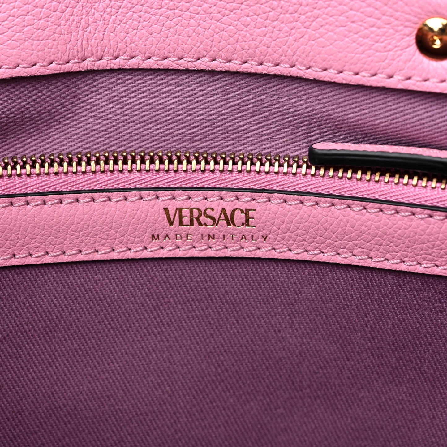 Grained Calfskin Small La Medusa Chain Tote Pink