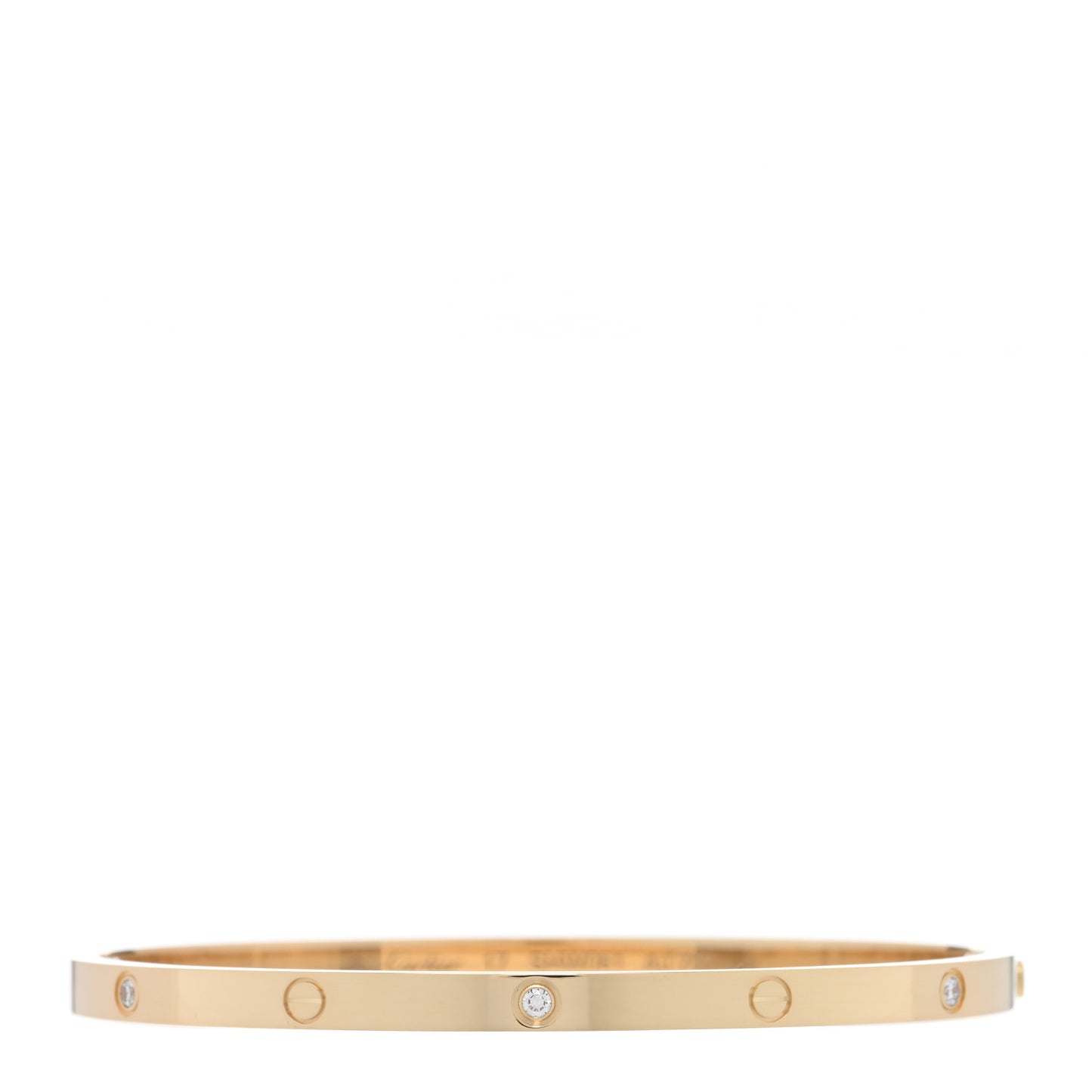 18K Yellow Gold 6 Diamond Small LOVE Bracelet 17