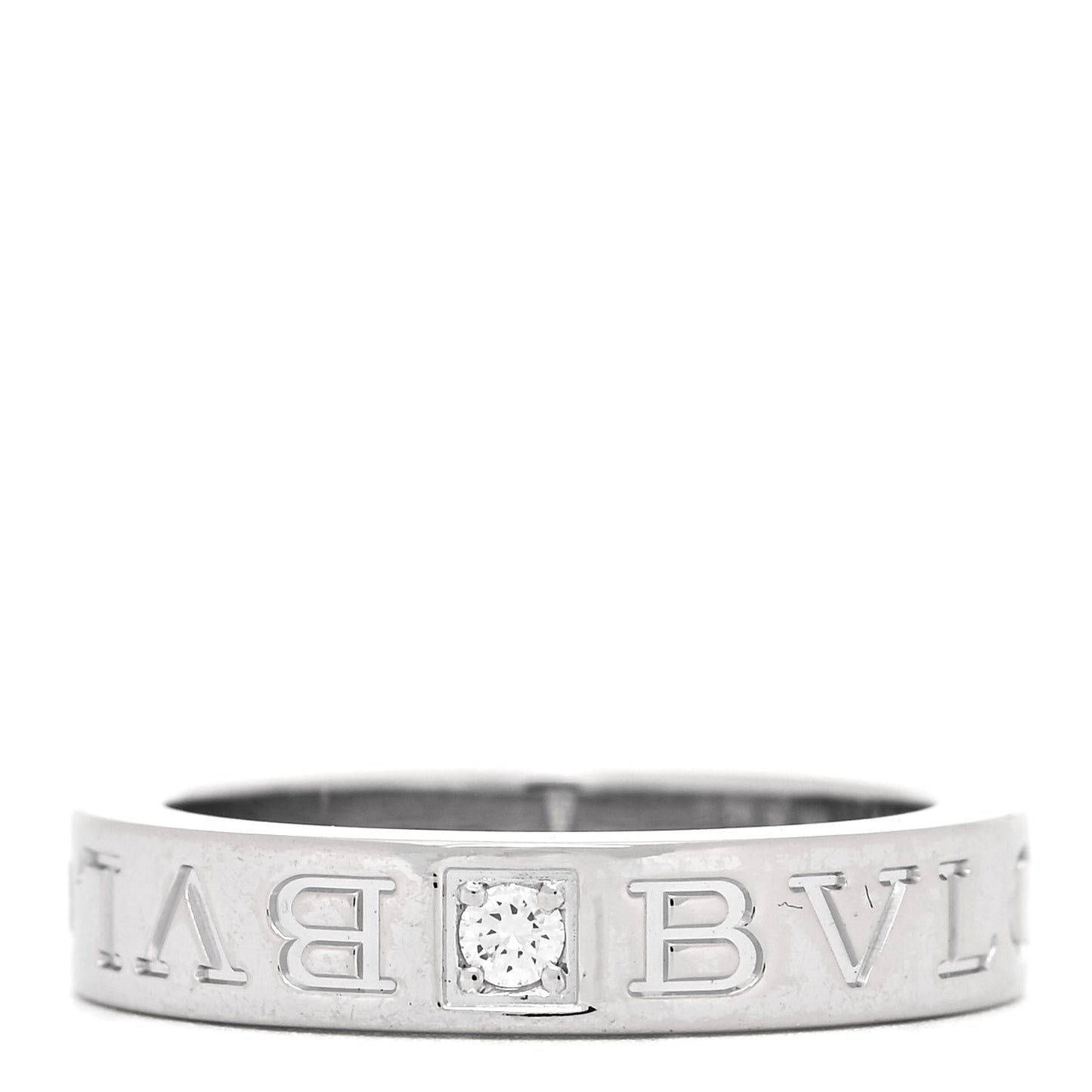 18K White Gold Diamond B.Zero1 Essential Band Ring 50 5.25