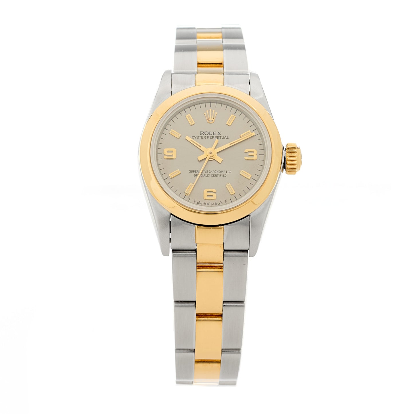 Stainless Steel 18K Yellow Gold 26mm Oyster Perpetual Watch Silver 67183