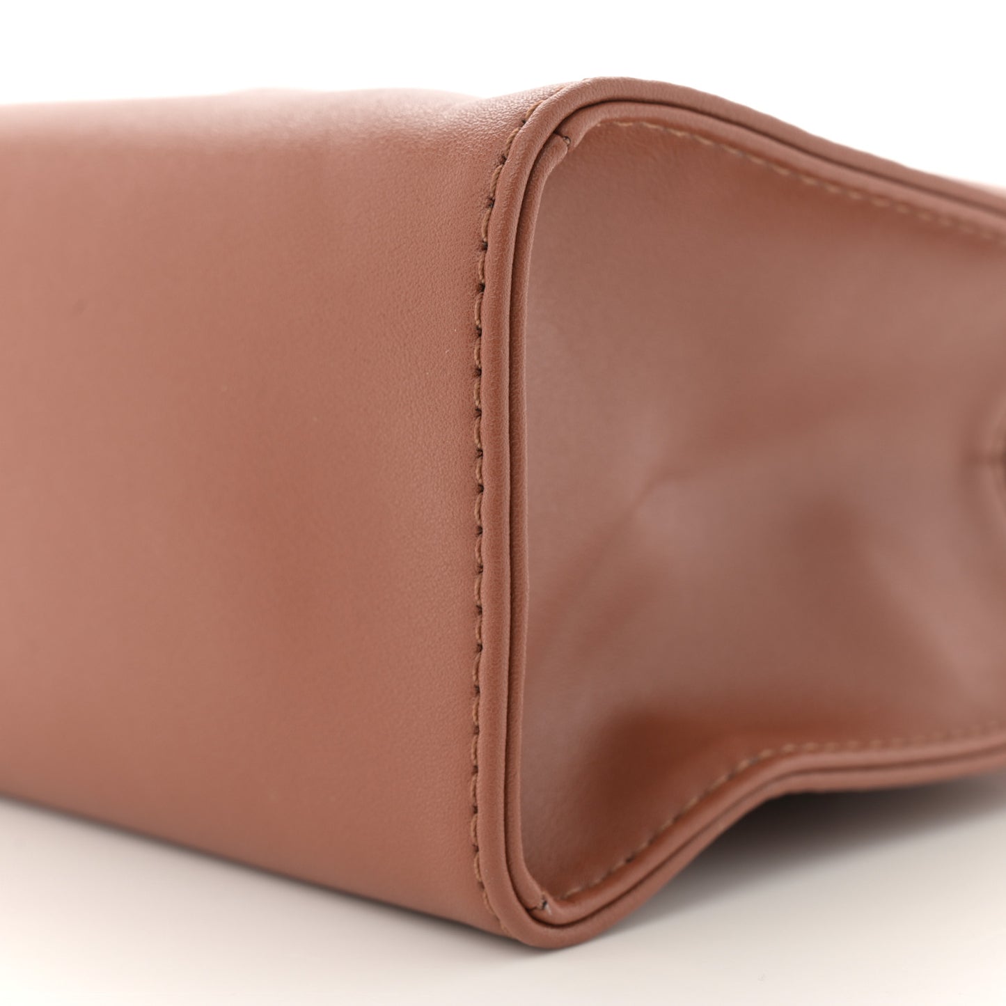 Vegan Leather Small Shopping Bag Tan
