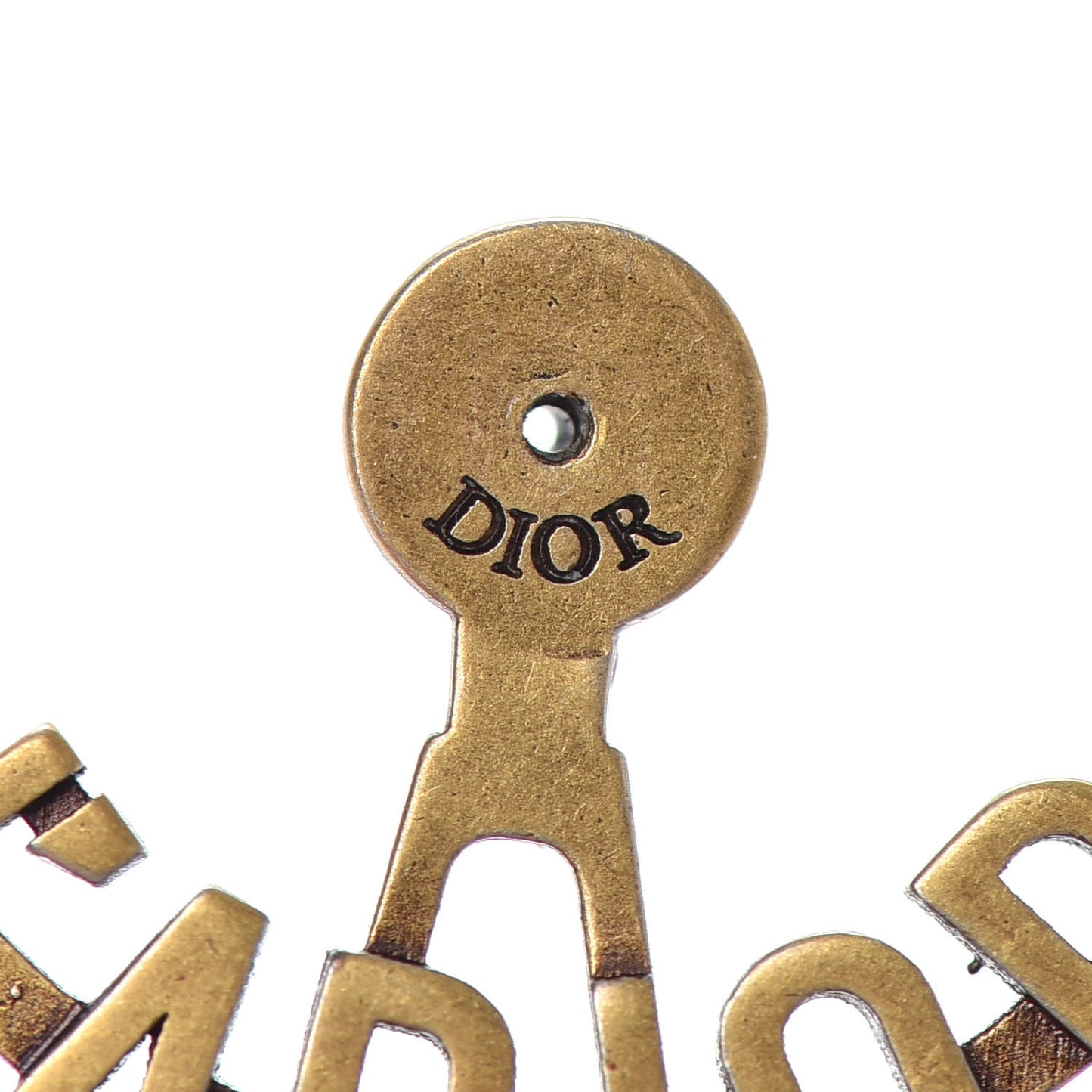 Metal J'Adior Earrings Aged Gold