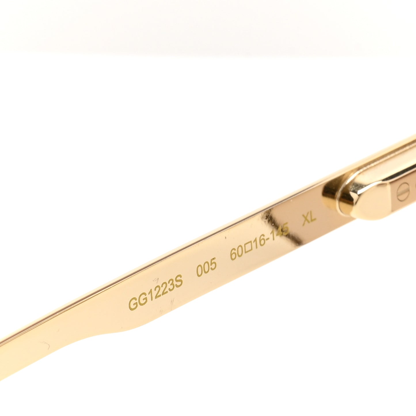 Metal Acetate Navigator Frame Sunglasses GG1223S XL Gold