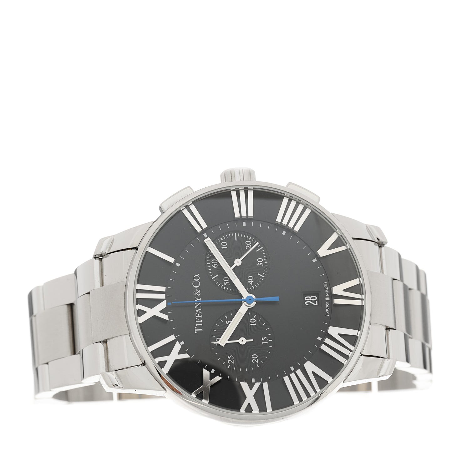 Stainless Steel 42mm Atlas Chronograph Quartz Watch Black