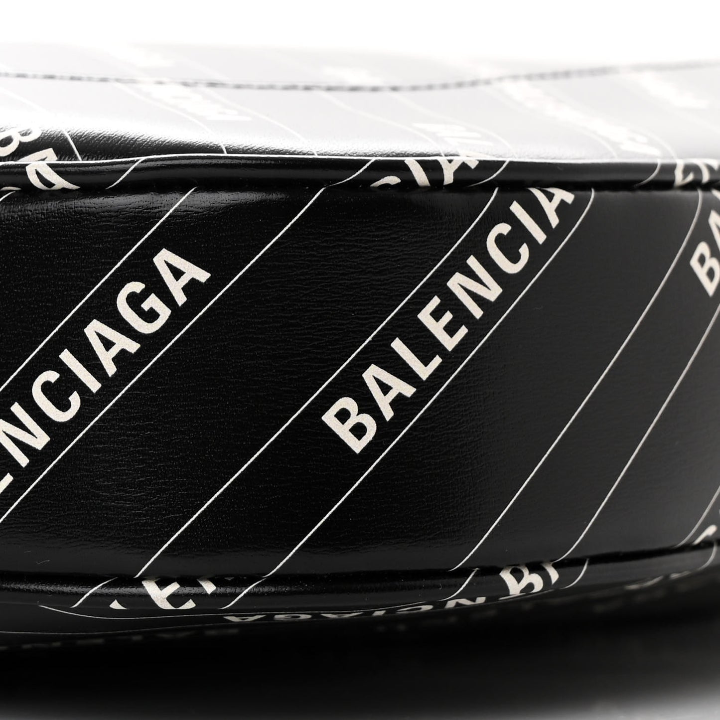 X BALENCIAGA Calfskin Logo Print Medium Jackie 1961 Hobo Black