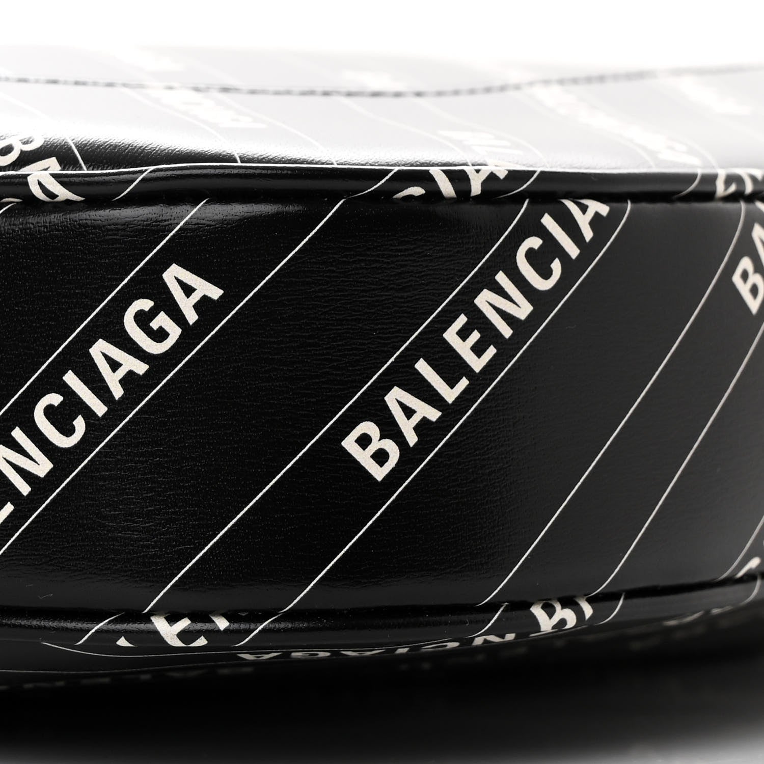 Gucci X BALENCIAGA Calfskin Logo Print Medium Jackie 1961 Hobo Black 10 of 11