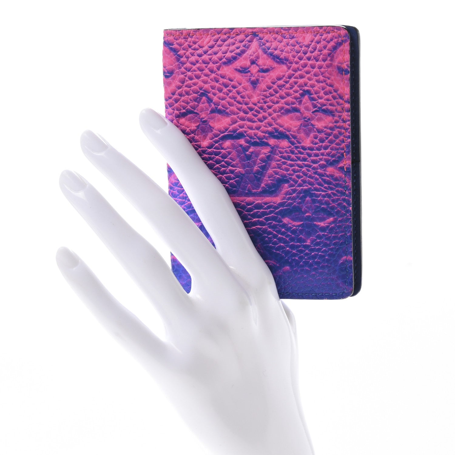 Louis Vuitton Taurillon Illusion Pocket Organizer Bleu Rose 2 of 14