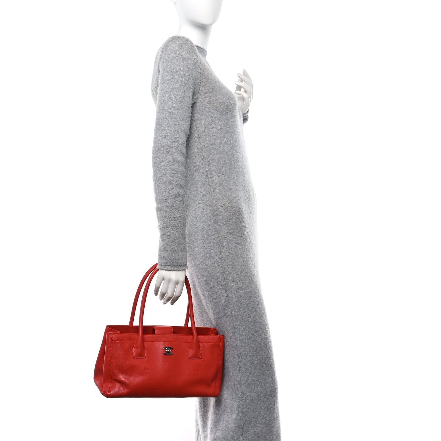 Calfskin Small Cerf Executive Shopper Tote Orange