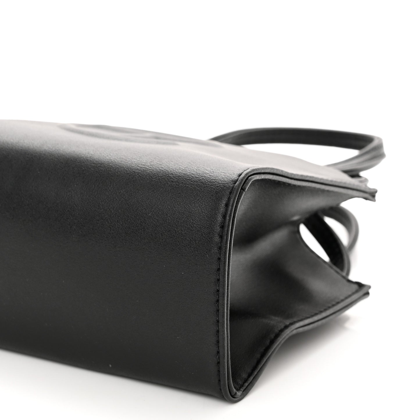 Vegan Leather Small Shopping Bag Black