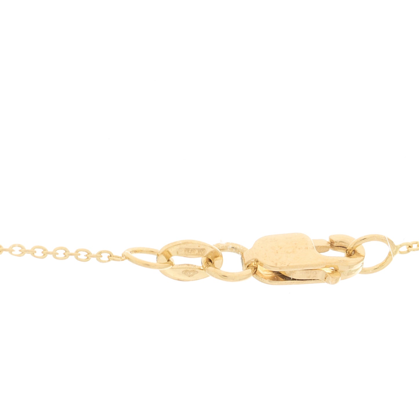18K Yellow Gold Diamond Bean Pendant Necklace
