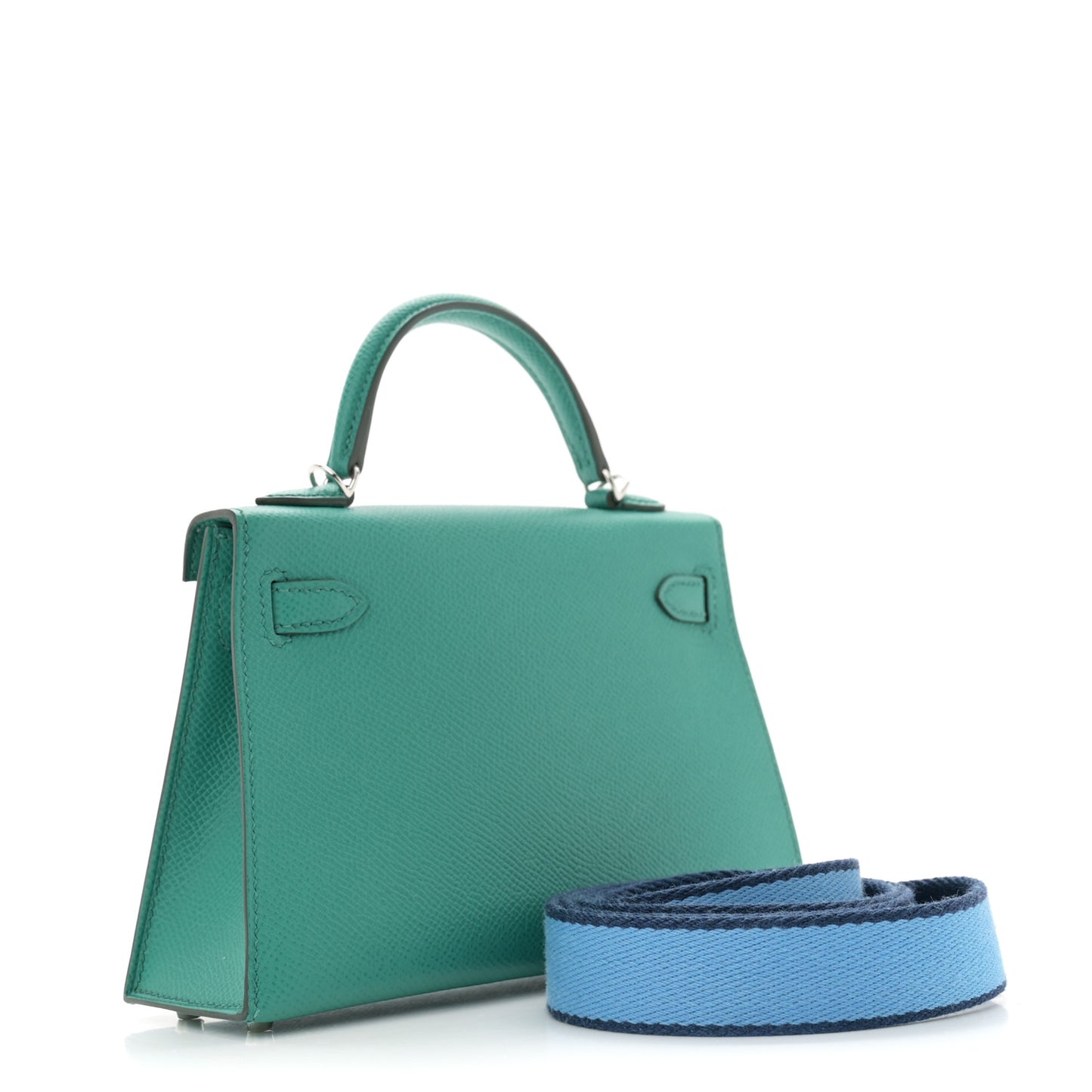 Epsom Mini Kelly Sellier 20 Vert Jade Bleu Paradis Bleu Saphir