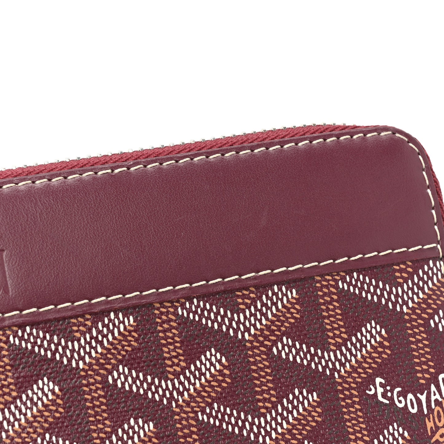 Goyardine Matignon Zip Around GM Wallet Burgundy