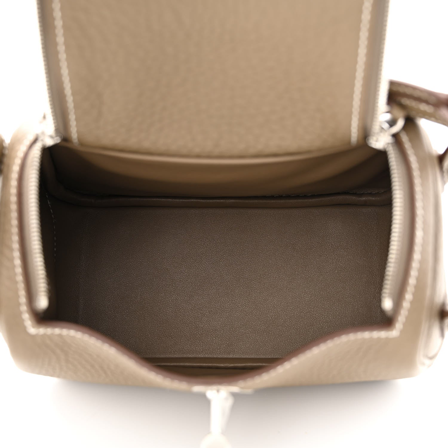 Hermes Taurillon Clemence Mini Lindy 20 Etoupe 5 of 11