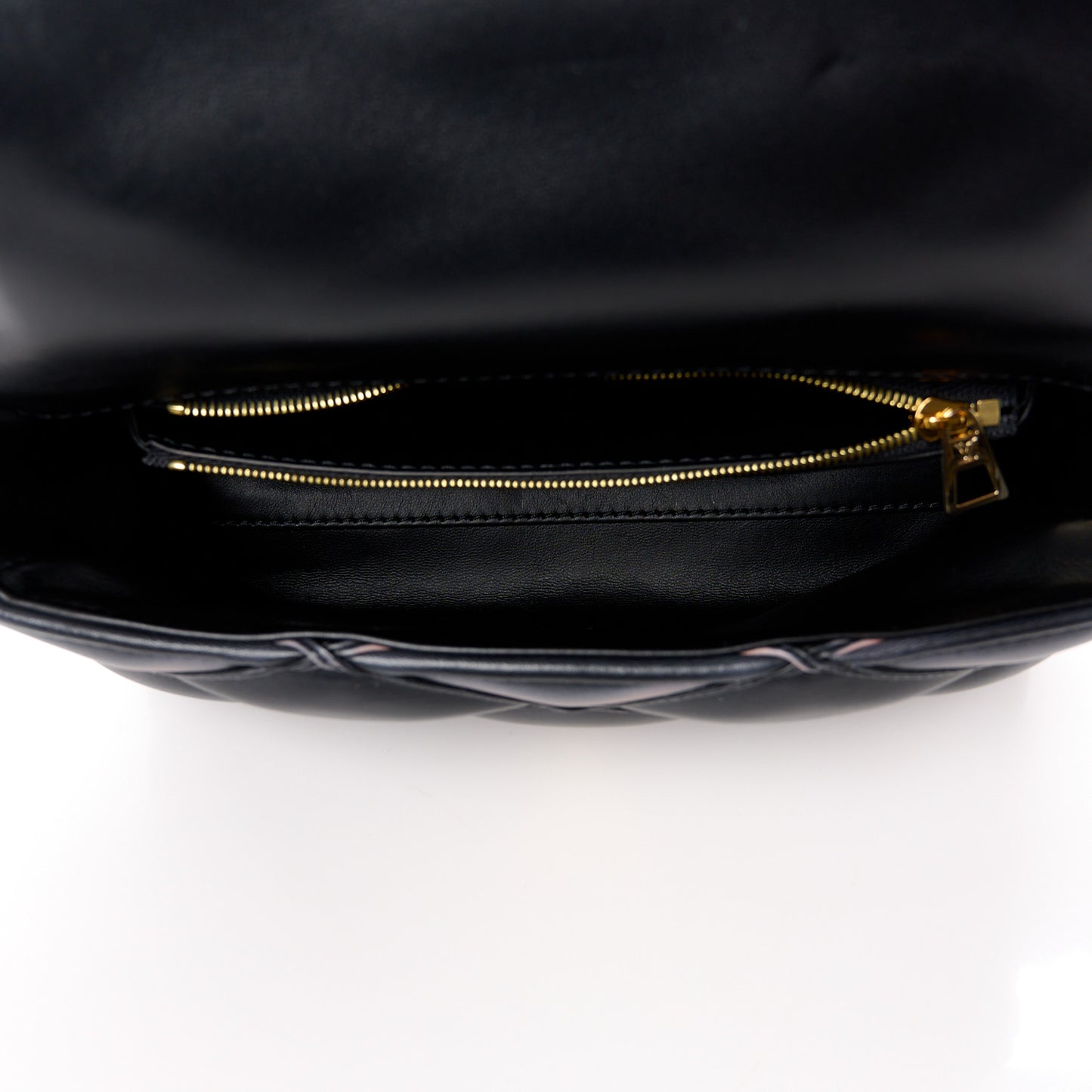 Lambskin Malletage Top Handle GO-14 MM Black Pink