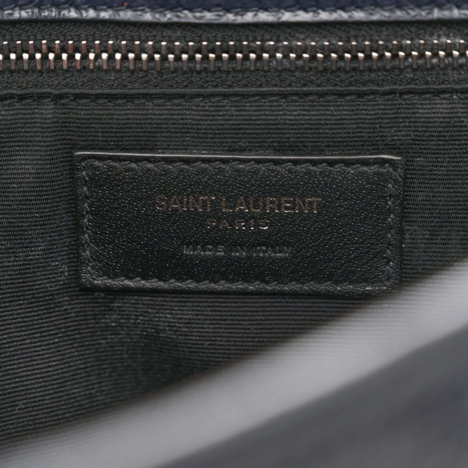 Saint Laurent Crinkled Calfskin Matelasse Monogram Medium Niki Chain Satchel Deep Marine 6 of 13