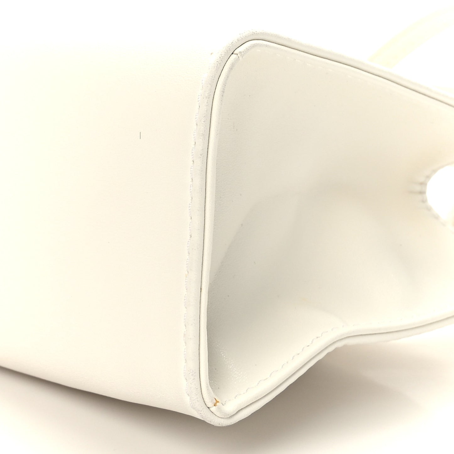 Vegan Leather Small Shopping Bag White