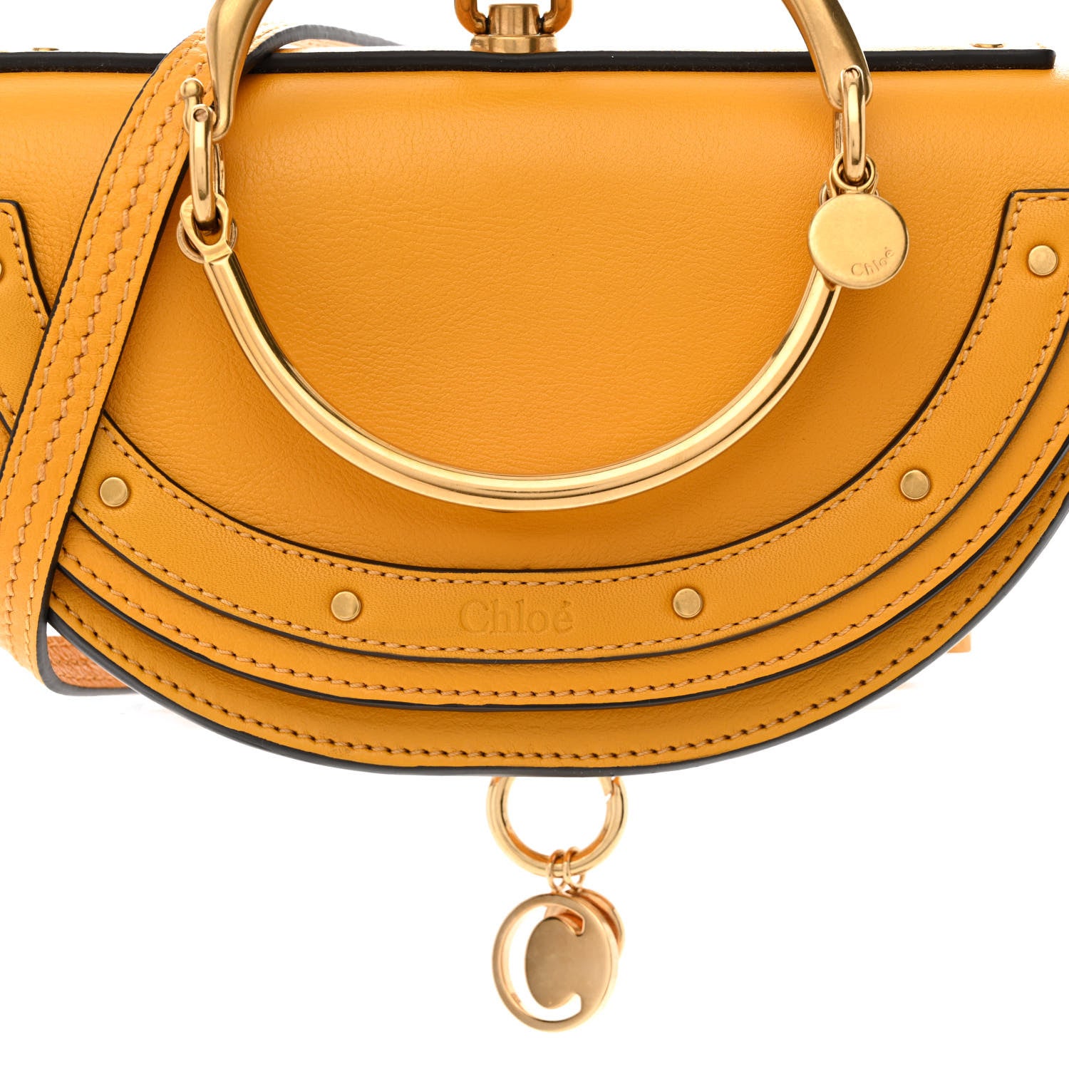 Chloe Calfskin Small Nile Bracelet Minaudiere Bag Dark Ochre 9 of 11