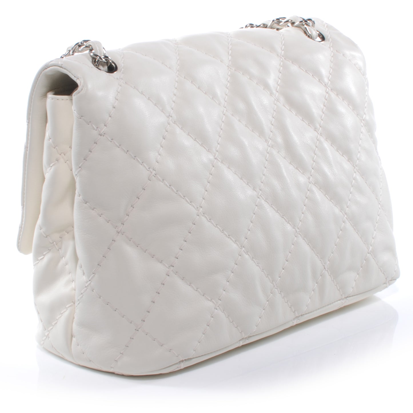 Calfskin Love Me Tender Flap Dark White