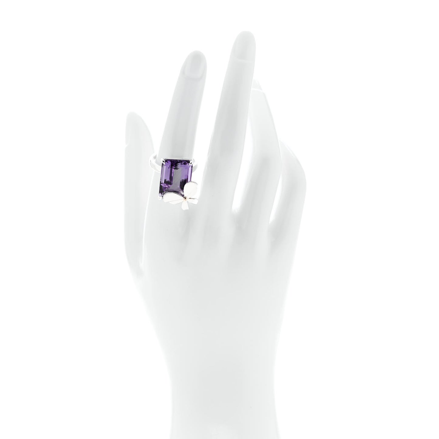 Sterling Silver 18K Rose Gold Amethyst Return to Tiffany Love Bugs Butterfly Ring 54 7